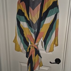 Gianni Bini Multicolor Chevron Kimono